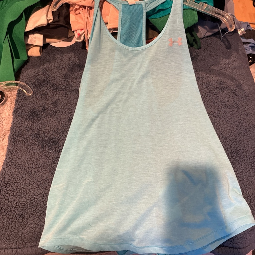 Under Armour Green Sleeveless Tank Top Athletic Style